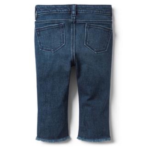 Jack Denim By Janie and Jack Side Stripe Crop Jeans Raw Hem Adjustable Waist - Picture 2 of 14